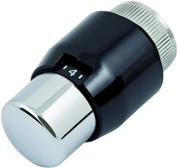 Термостатичний елемент Т200 Дизайн, рідинний наповнювач, відповідає EN215. Черный/хром, версія "ЛЮКС". М30Х1.5, налаштування 7...27 °C, Honeywell