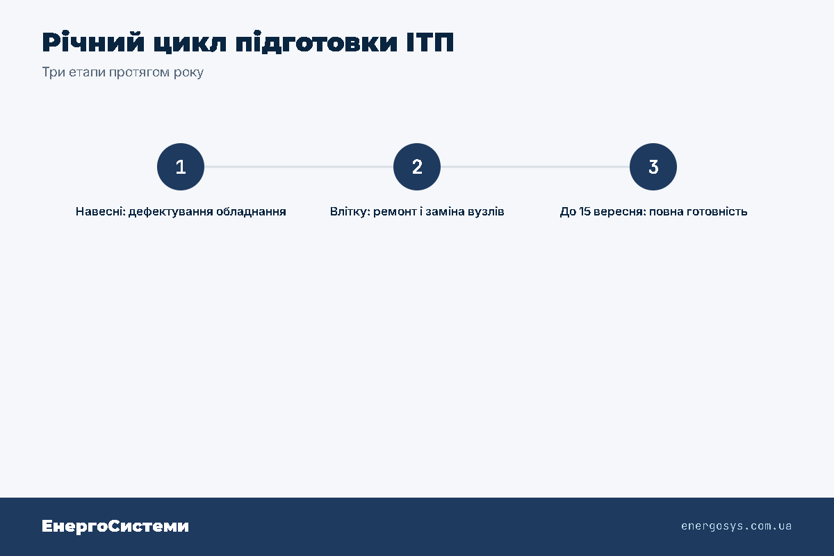 Річний цикл підготовки ІТП: дефектування навесні, ремонт улітку, готовність до 15 вересня